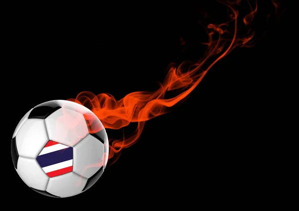 3 d イラスト サッカー ボール タイの国旗 — ストック写真