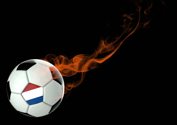 3D illustration Soccer Ball Netherlands Flag