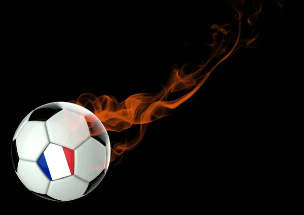 3 d イラスト サッカー ボール フランス国旗 — ストック写真