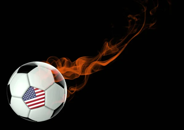 Futbol topu Amerika bayrağı — Stok fotoğraf