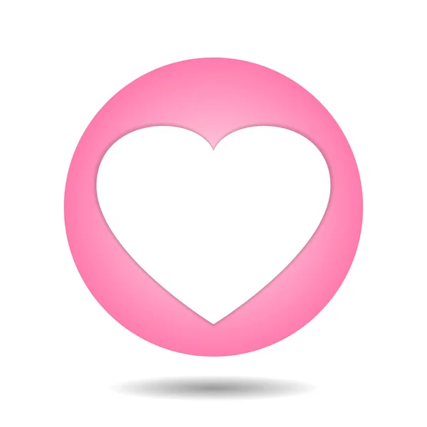 Coração branco em rosa — Vetor de Stock