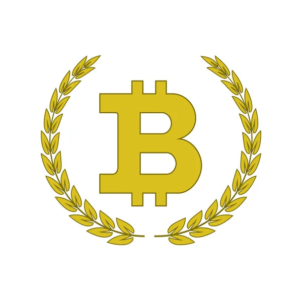 Bitcoin icône vecteur de conception — Image vectorielle