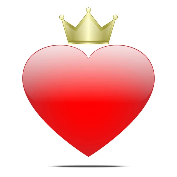 King of heart vector — Stock Vector