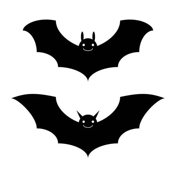 Morcegos preto e branco halloween — Vetor de Stock