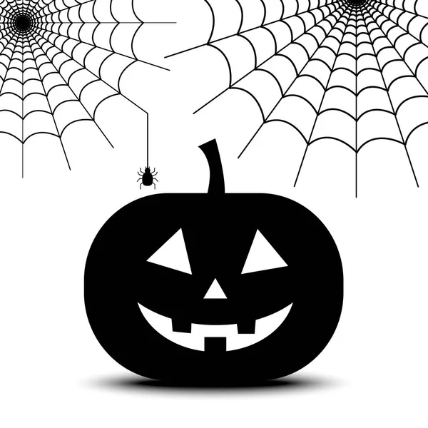 Spiderweb and pumpkin for halloween — Stock Vector