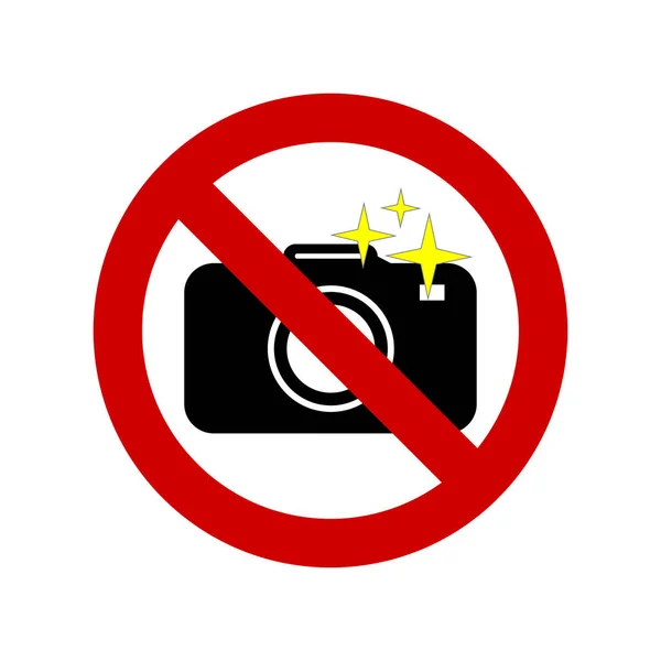 Pas d'appareil photo pas de signe vecteur photo — Image vectorielle