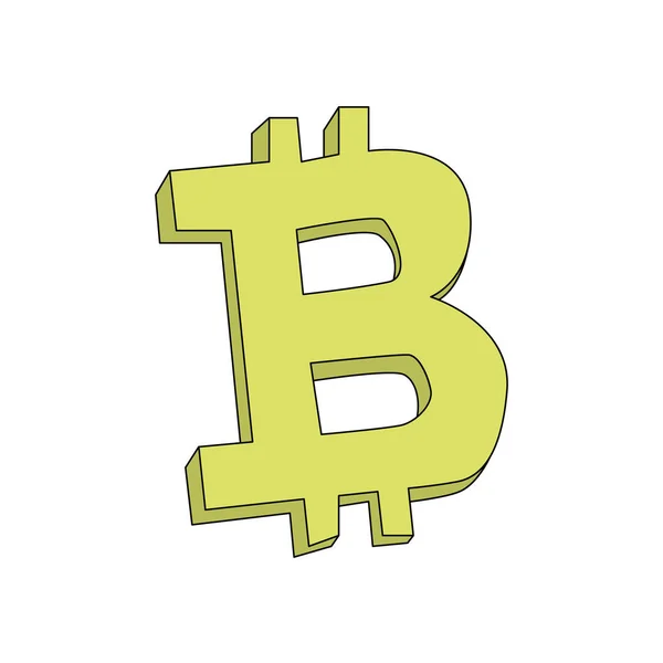 Bitcoin signe vectoriel design — Image vectorielle