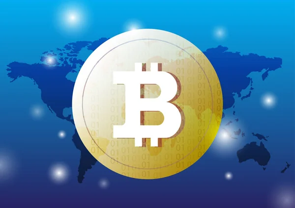 Bitcoin Hintergrund Kunst Vektor — Stockvektor