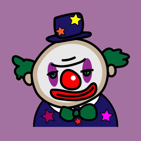 Clown Avatar Cartoon Vektor — Stockvektor