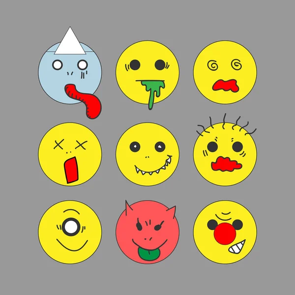 Emoticones vector de arte — Vector de stock