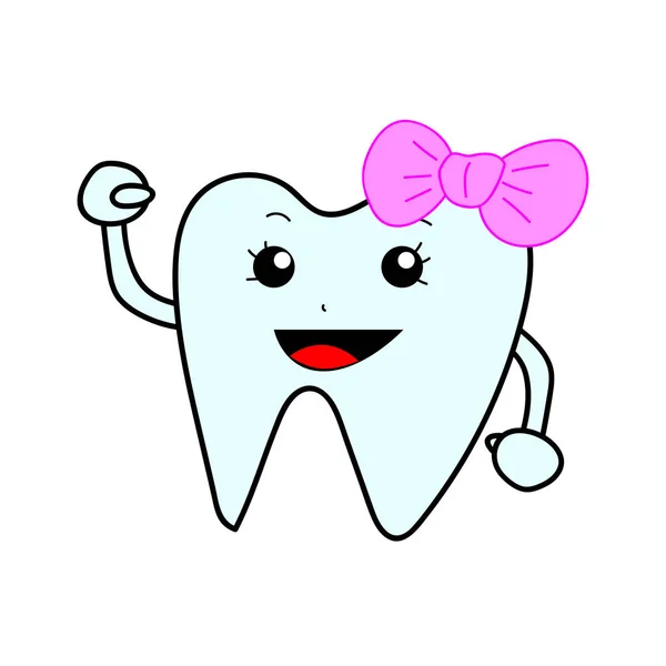 Tooth smile cartoon art vector — Stock Vector