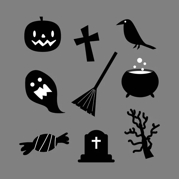 Ícones de Halloween conjunto vetor — Vetor de Stock