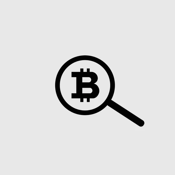 Rechercher icône Bitcoin — Image vectorielle