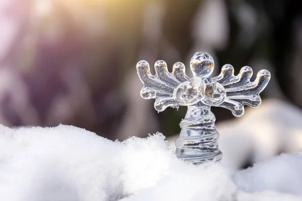 Ice angel in the snow