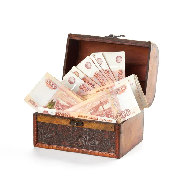 Göğüs kadar Rus parası ruble.