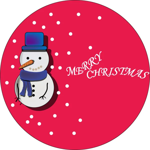 Snowmam .vektör çizimi. Kırmızı zemin üzerinde kardan adam