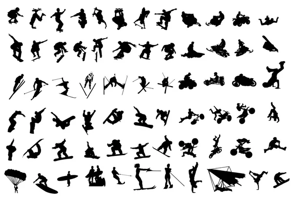 120 Extreme sport silhouettes of — Stock Vector © vujkekv #20464667