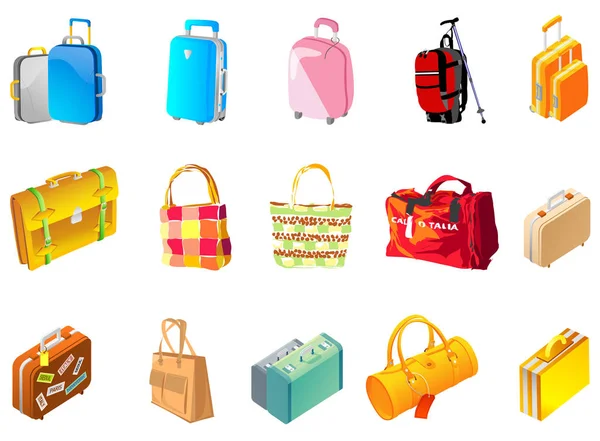 Resväskor och valise set — Stock vektor