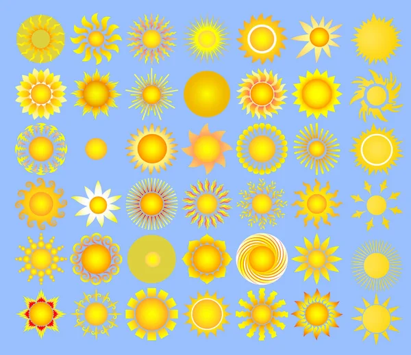 Güneş koleksiyonu vektör — Stok Vektör