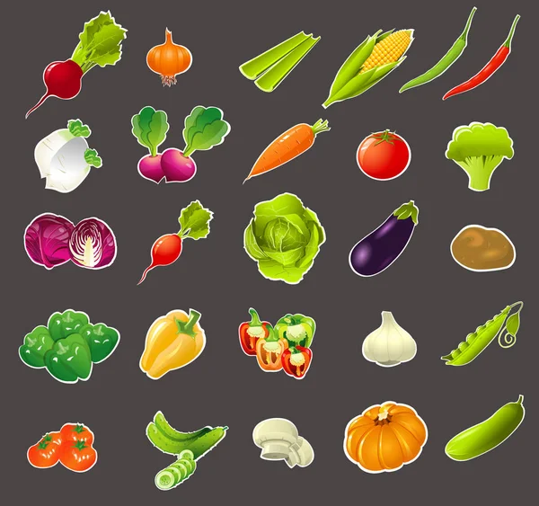 Ensemble de légumes couleur — Image vectorielle