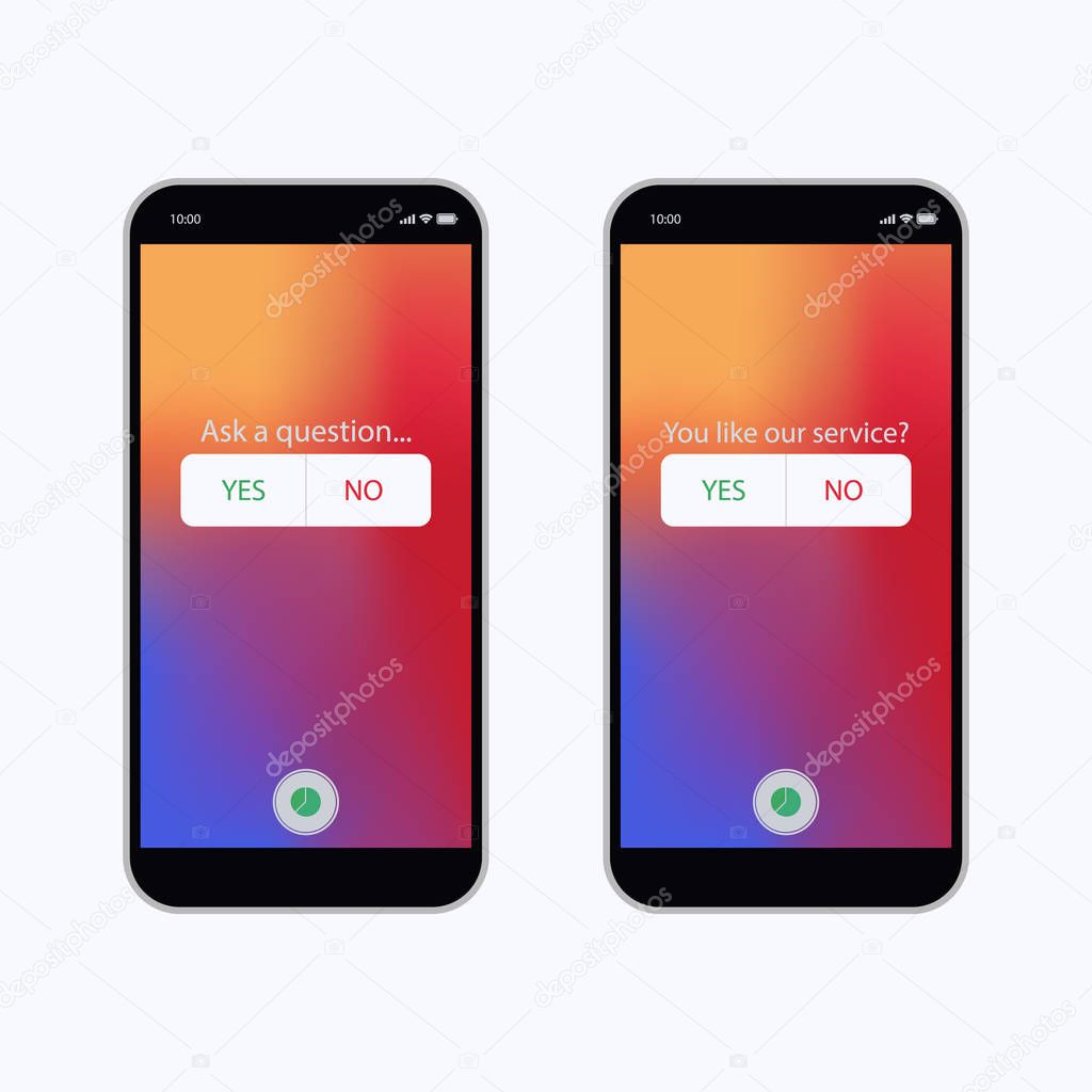 Poll ask question. Interface in popular social media. Icons stories social network. Mockup stories, polls, in social media.