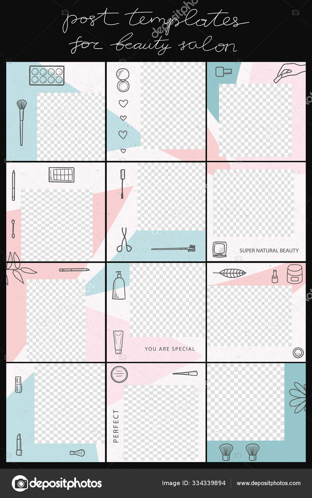 Abstract vector templates for instagram posts Set of trendy floral backgrounds for social media Stock Vector Image Art Alamy