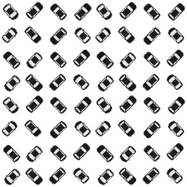 Arabalarda pürüzsüz izler var. Yolda giden arabaların üst görüntüsü. Sürüş kursları, ambalaj ya da web tasarımı için mükemmel. Düz vektör illüstrasyonu.