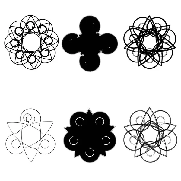 Geometrik yıldız ve çiçekler için hediyeler ve tatil tasarlamak vektör Eps10 ayarla