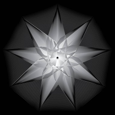 Original and unique geometric shape sign, pentagram rune