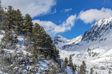 Kış aylarında yüksek Tatras dağlar.