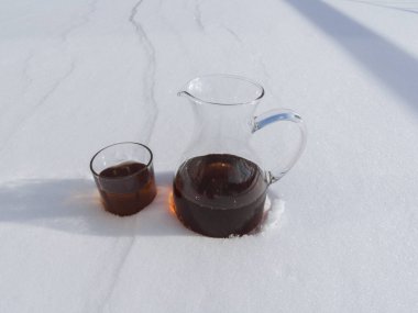 Kışın büyük Kafkas Dağları