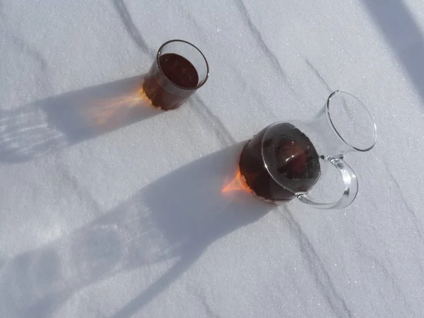 Kışın büyük Kafkas Dağları