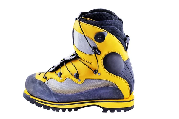 高所登山やクライミング作業用パスとホワイト バック グラウンドの分離のための靴 ブーツ — ストック写真