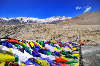 Asma köprü ile renkli bayrakları