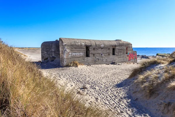 Bunker am Strand von Skagen, Dänemark — Stockfoto