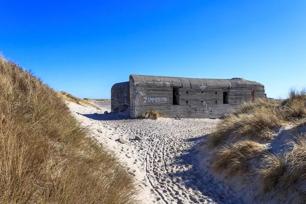 Bunker sur la plage de Skagen, Danemark — Photo