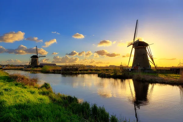 Mulini di Kinderdijk vicino Rotterdam — Foto Stock