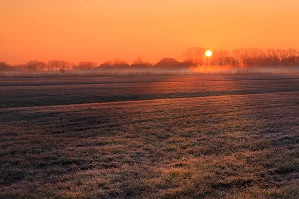 Sonnenaufgang in Ostfriesland — Stockfoto