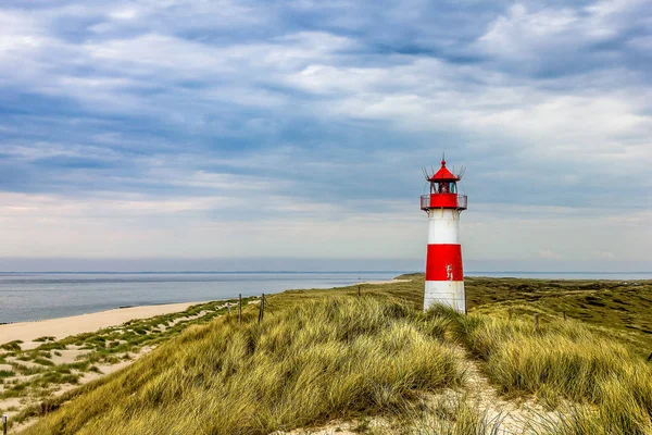 Список Ost маяк на острові Sylt — стокове фото