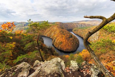 Krany yakındaki Vltava Nehri dirsek