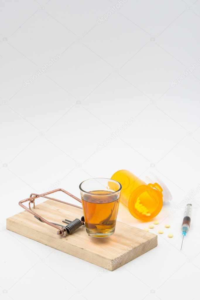 Drug Trap Alcohol shot glass vertical