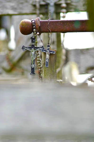 Christelijke kruisen met beeld van Jezus — Stockfoto