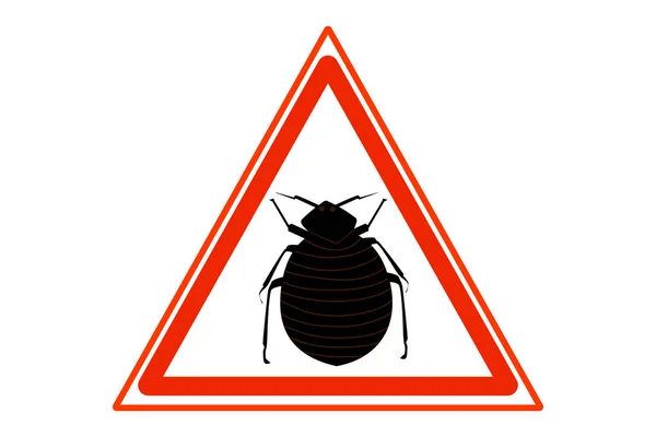 白い背景にフリー警告記号のベクトルイラスト。寄生虫に対する保護のシンボル. — ストックベクタ