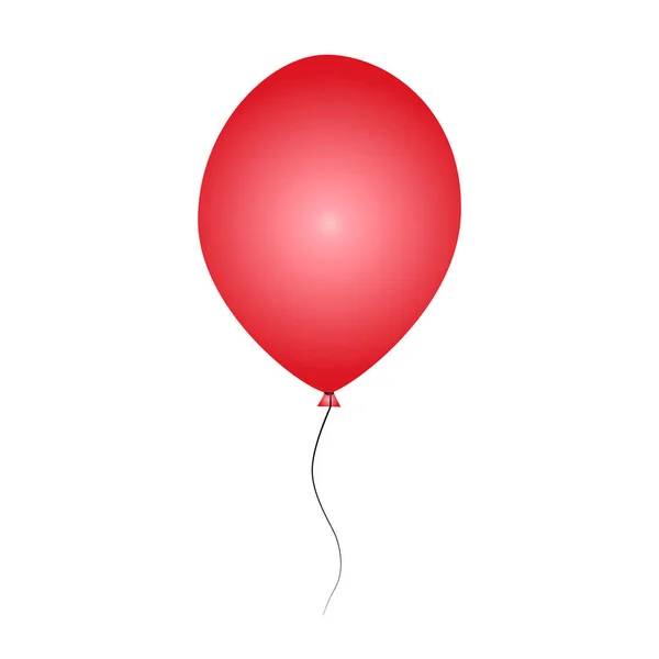 Červený Balón Izolovaný Bílém Pozadí Nafukovací Míč Lesklý Realistický Červený — Stockový vektor