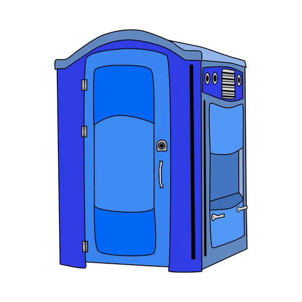 Toilettes Bio Isolées Sur Fond Blanc Toilettes Extérieures Publiques Bleues — Image vectorielle