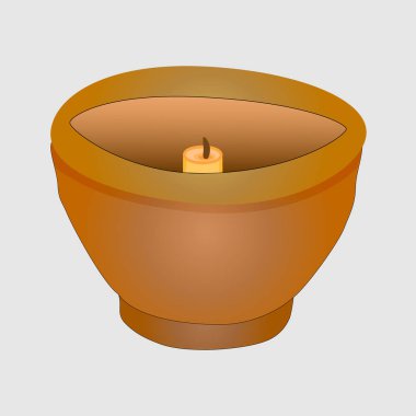 Citronella mumu beyaz arka planda izole edilmiş. Sivrisinek kovucu olarak kullanılan Citronella mumları. Doğal bitki bazlı böcek kovucu. Sivrisinek kovucu kil mum. Stok vektör illüstrasyonu