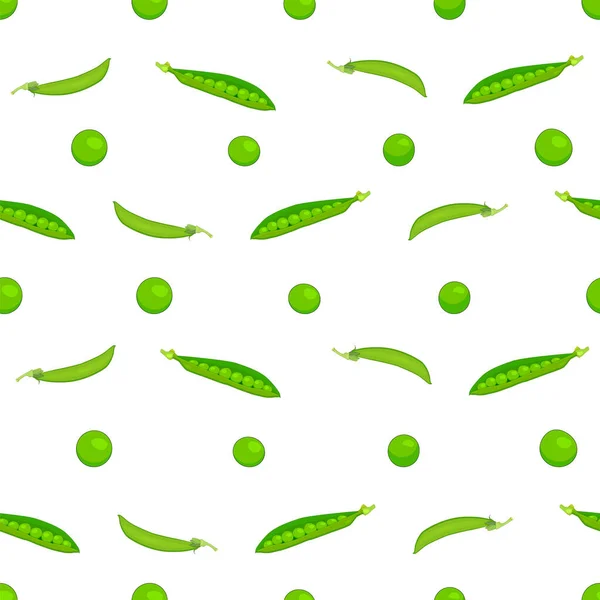 Бесшовный Рисунок Зеленым Горохом Изолирован Белом Фоне Зеленые Стручки Сладкого — стоковый вектор
