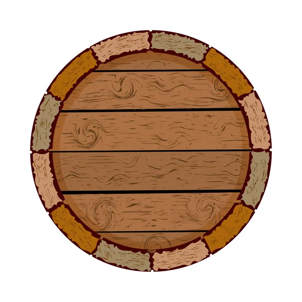 Barril Madera Aislado Sobre Fondo Blanco Icono Del Barril Tablero — Archivo Imágenes Vectoriales