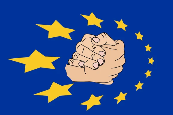 Днем Европы Европейский Союз Плакат Карточка Баннер Перспективным Кругом Желтый — стоковый вектор