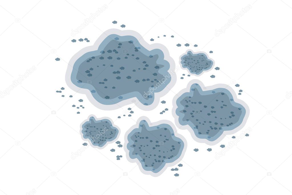 Mold icon isolated on white background. Round mildew mycelium. Fungi growing on food. Grey round fungal mucor surface. Concept of condensation, damp, high humidity and respiratory problems. Stock vector illustration 